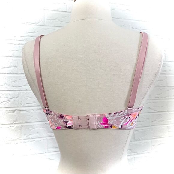 Victoria’s Secret PINK Wear Everywhere Multi-Way Push Up Floral Bra Size 32DD - Picture 2 of 4